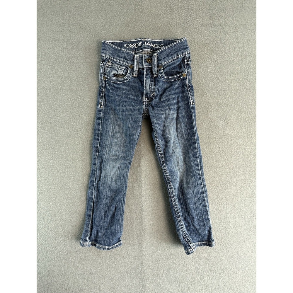 Cody James Bootcut Jeans Kids 4 Medium Wash Blue Denim Adjustable Waist Stretch